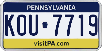 PA license plate KOU7719