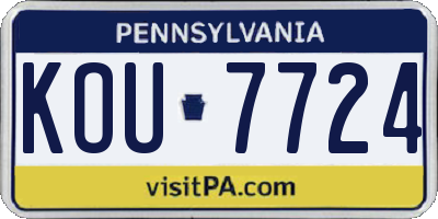 PA license plate KOU7724