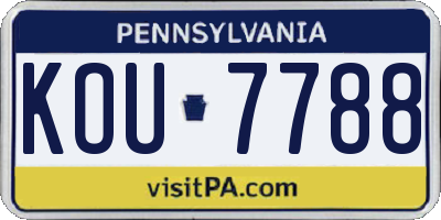 PA license plate KOU7788