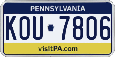 PA license plate KOU7806
