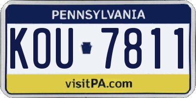 PA license plate KOU7811