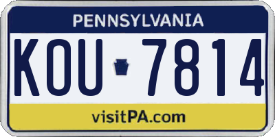 PA license plate KOU7814