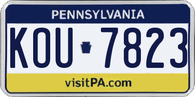 PA license plate KOU7823