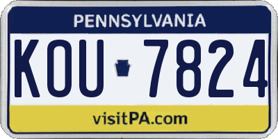 PA license plate KOU7824