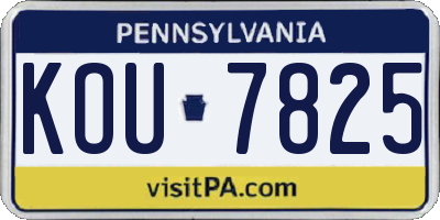PA license plate KOU7825