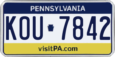 PA license plate KOU7842