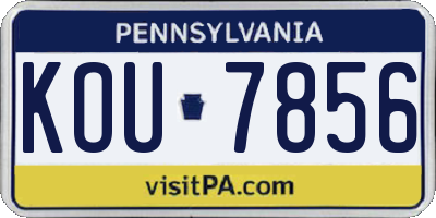 PA license plate KOU7856