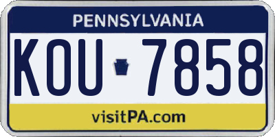 PA license plate KOU7858