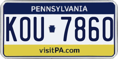 PA license plate KOU7860