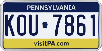 PA license plate KOU7861
