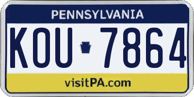 PA license plate KOU7864
