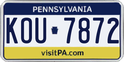 PA license plate KOU7872