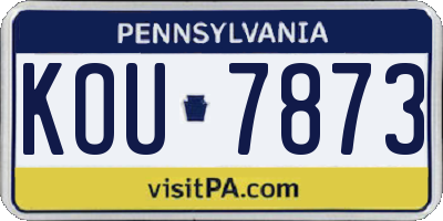 PA license plate KOU7873