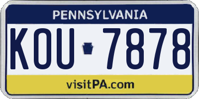 PA license plate KOU7878