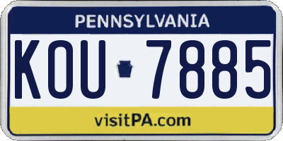 PA license plate KOU7885