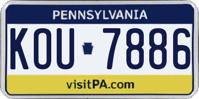 PA license plate KOU7886
