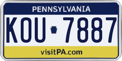 PA license plate KOU7887