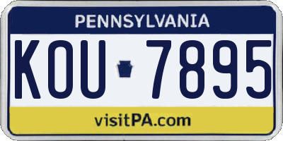 PA license plate KOU7895