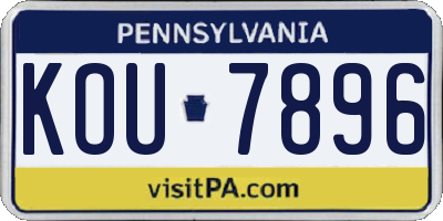 PA license plate KOU7896