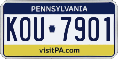 PA license plate KOU7901