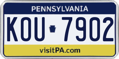 PA license plate KOU7902