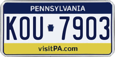 PA license plate KOU7903