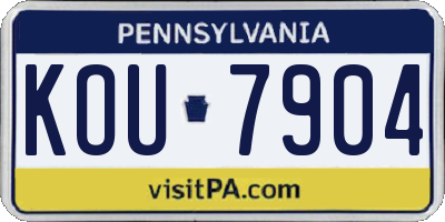 PA license plate KOU7904