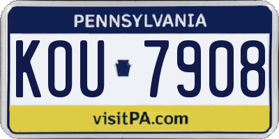 PA license plate KOU7908