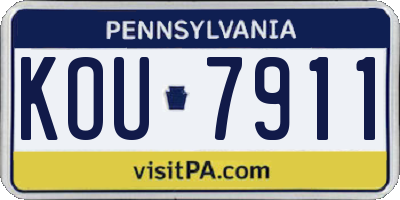 PA license plate KOU7911