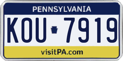 PA license plate KOU7919
