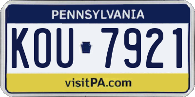 PA license plate KOU7921