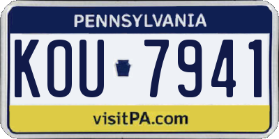 PA license plate KOU7941