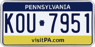 PA license plate KOU7951