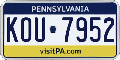 PA license plate KOU7952