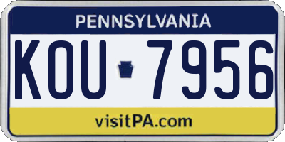 PA license plate KOU7956