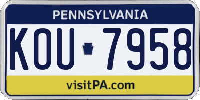PA license plate KOU7958