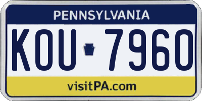 PA license plate KOU7960