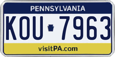 PA license plate KOU7963