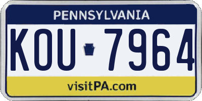 PA license plate KOU7964