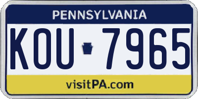 PA license plate KOU7965
