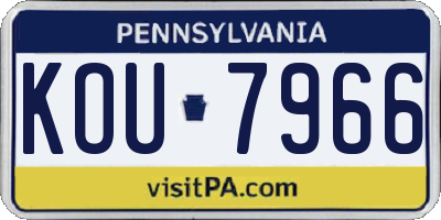 PA license plate KOU7966