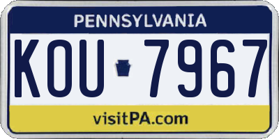 PA license plate KOU7967