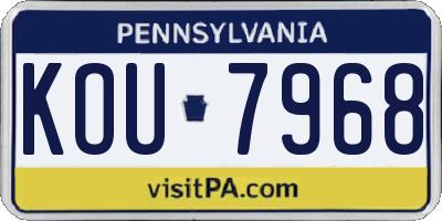 PA license plate KOU7968