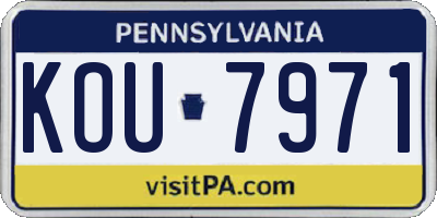 PA license plate KOU7971