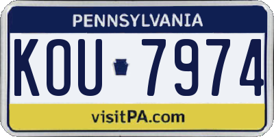 PA license plate KOU7974