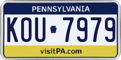 PA license plate KOU7979