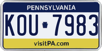 PA license plate KOU7983