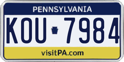 PA license plate KOU7984