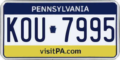 PA license plate KOU7995