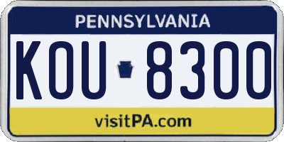 PA license plate KOU8300